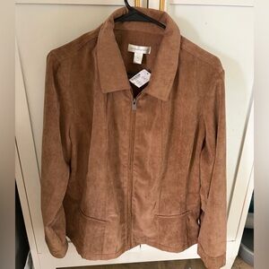 NWT Christopher & Banks Corduroy Button Up Jacket Brown X-Large